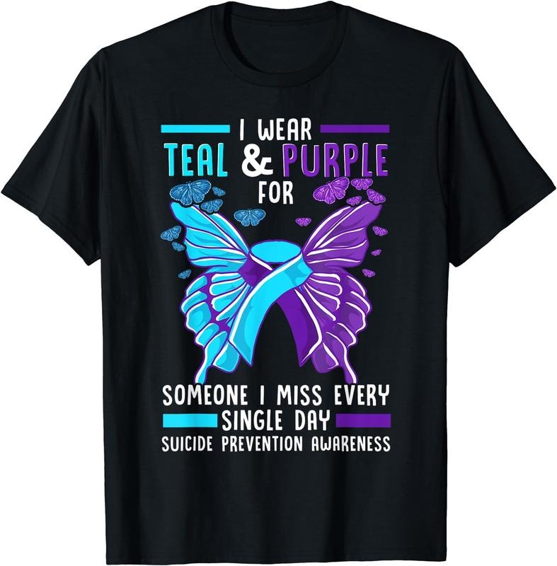 [100% Cotton]Suicide Prevention Shirt Suicide Awareness Ribbon Support T-Shirt
