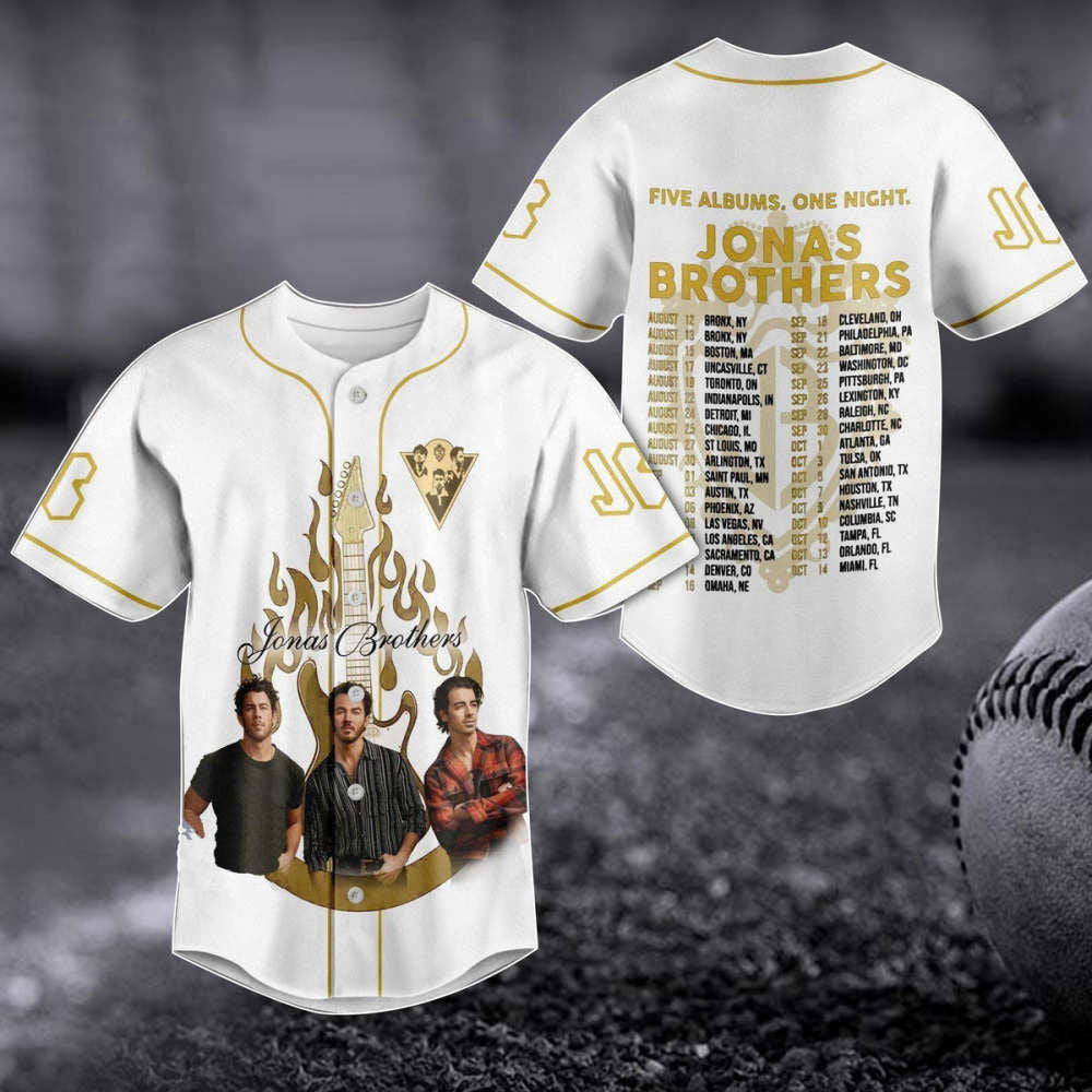 Jonas Brothers 2023 Baseball Jersey & Tour Shirt: Pop Rock Band Merch & Concert Gift - Aopprinter