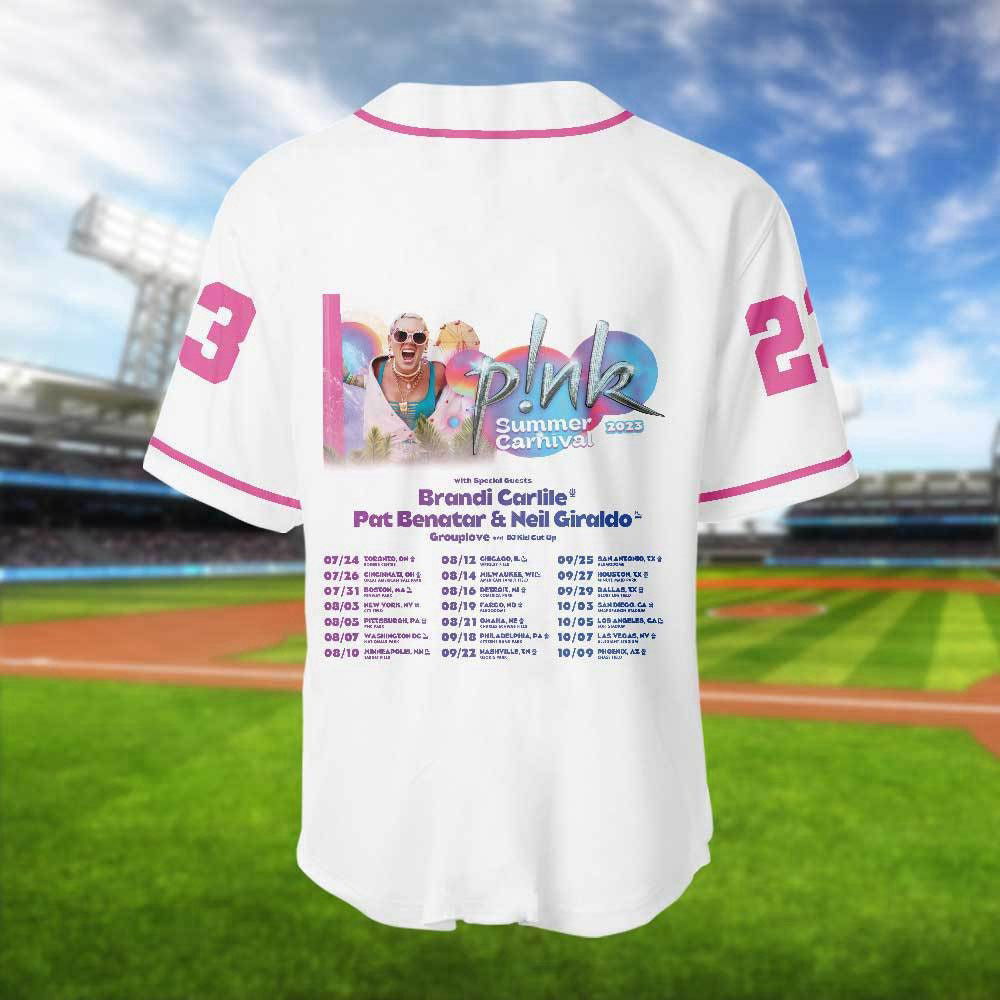 Pink Summer Carnival 2023 Tour Baseball Jersey: The Ultimate Gift for Pink Fans! - Aopprinter