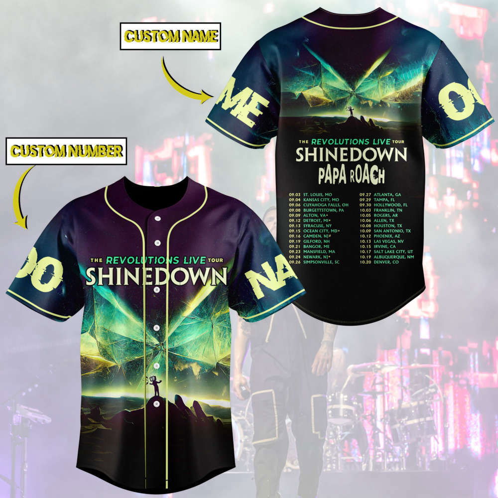 Shinedown 2023 Tour Baseball Jersey: Personalized Music Tee and Band Merch for Christmas - Aopprinter