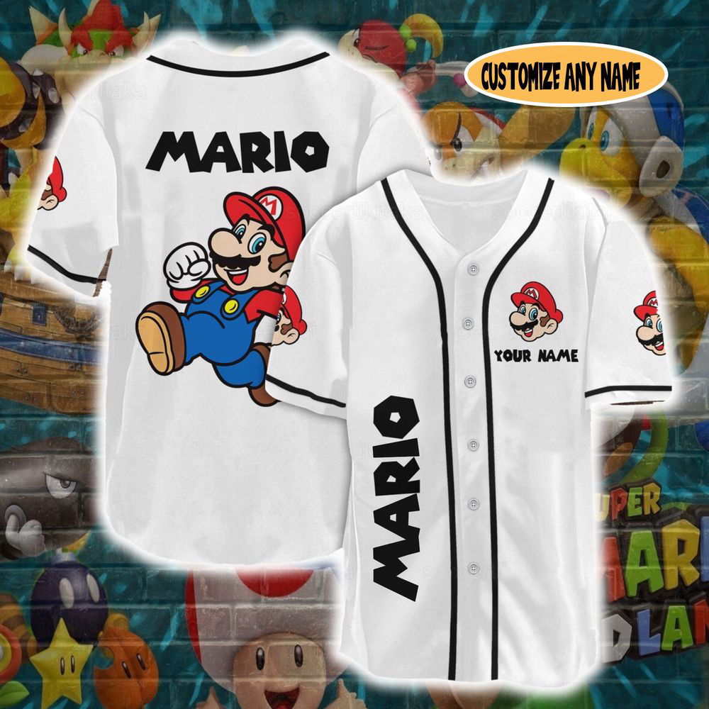 Super Mario Shirt, Super Mario Baseball Jersey, Mario Jersey Shirt - lylyprint.com