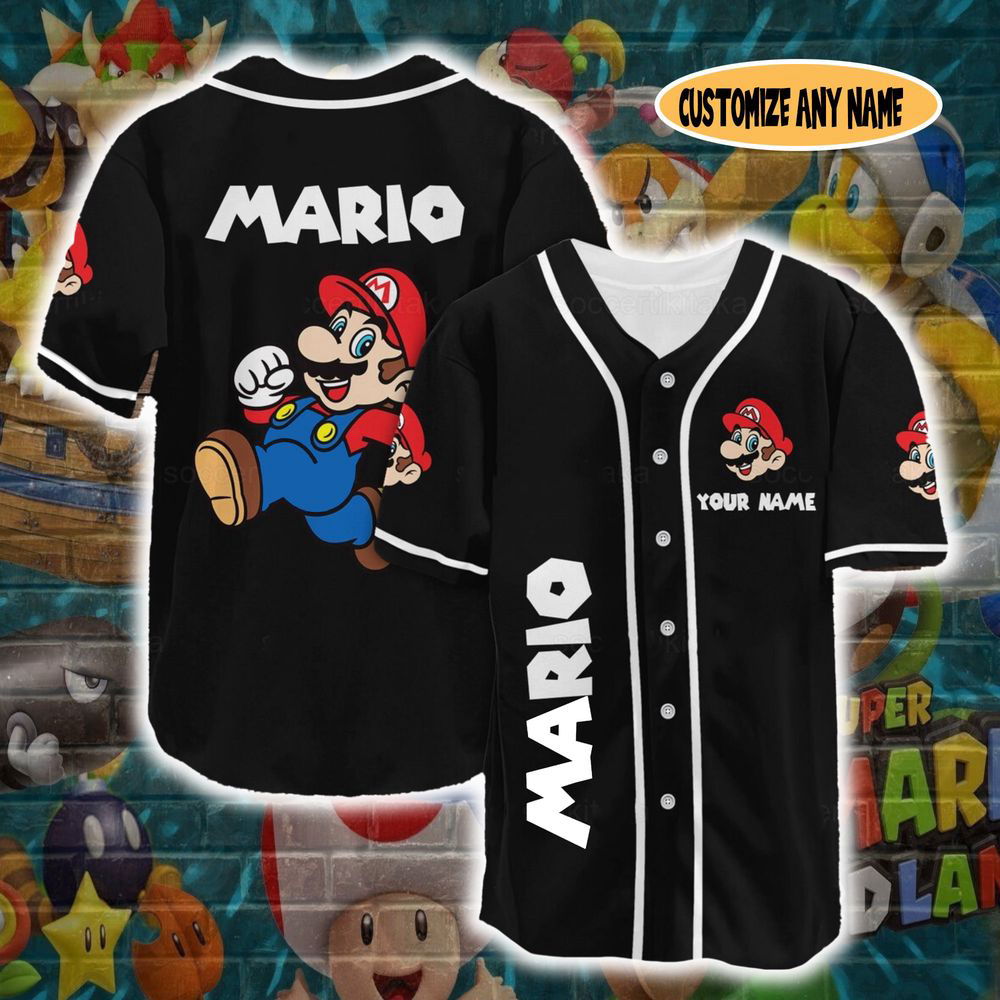 Super Mario Shirt, Super Mario Baseball Jersey, Mario Jersey Shirt - lylyprint.com