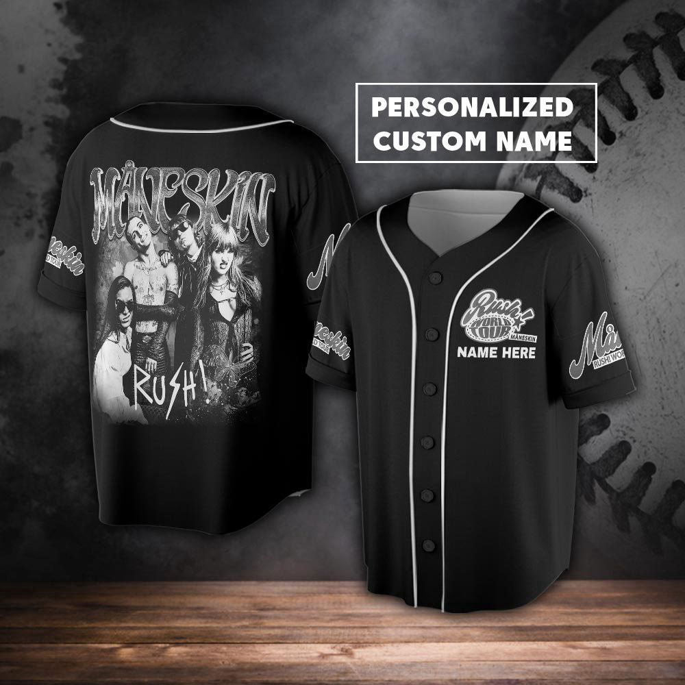 Custom Name Maneskin 2023 Tour Baseball Jersey - lylyprint.com