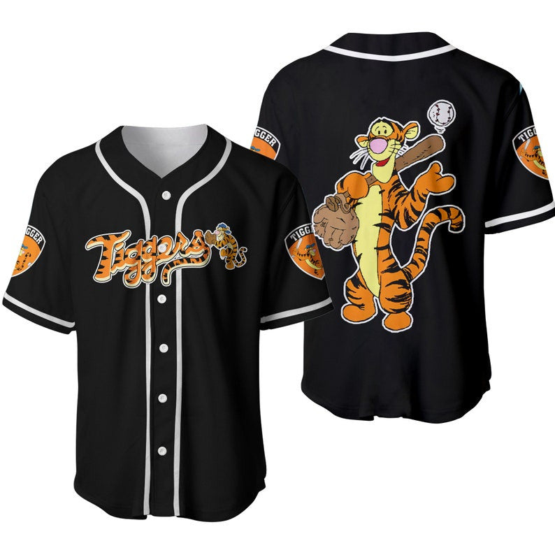 Tigger Winnie the Pooh Disney Cartoon Graphics All Over Print Unisex Baseball Jersey - Bafud