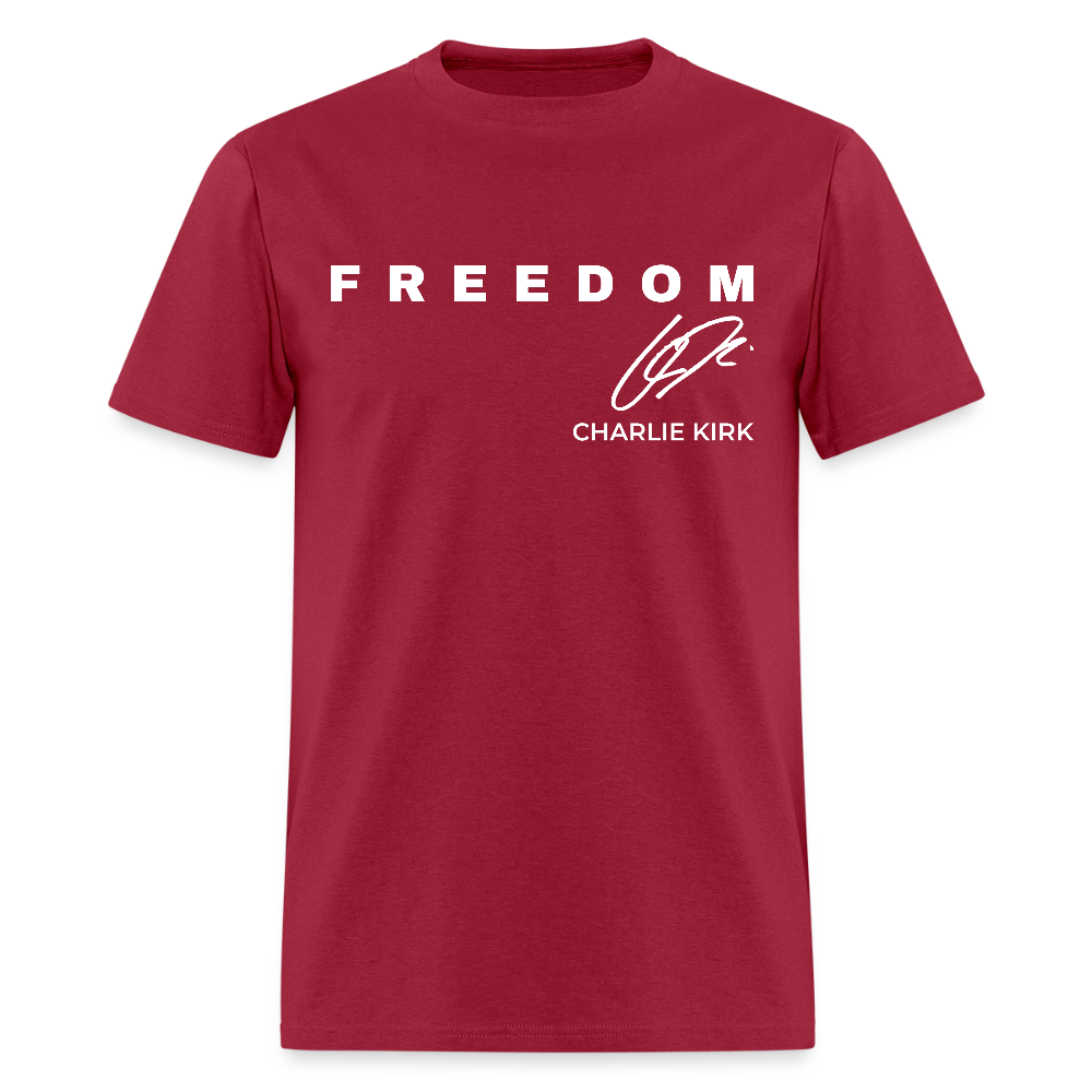 Freedom Signature Charlie Kirk Forever In Our Heart US Flag T Shirt