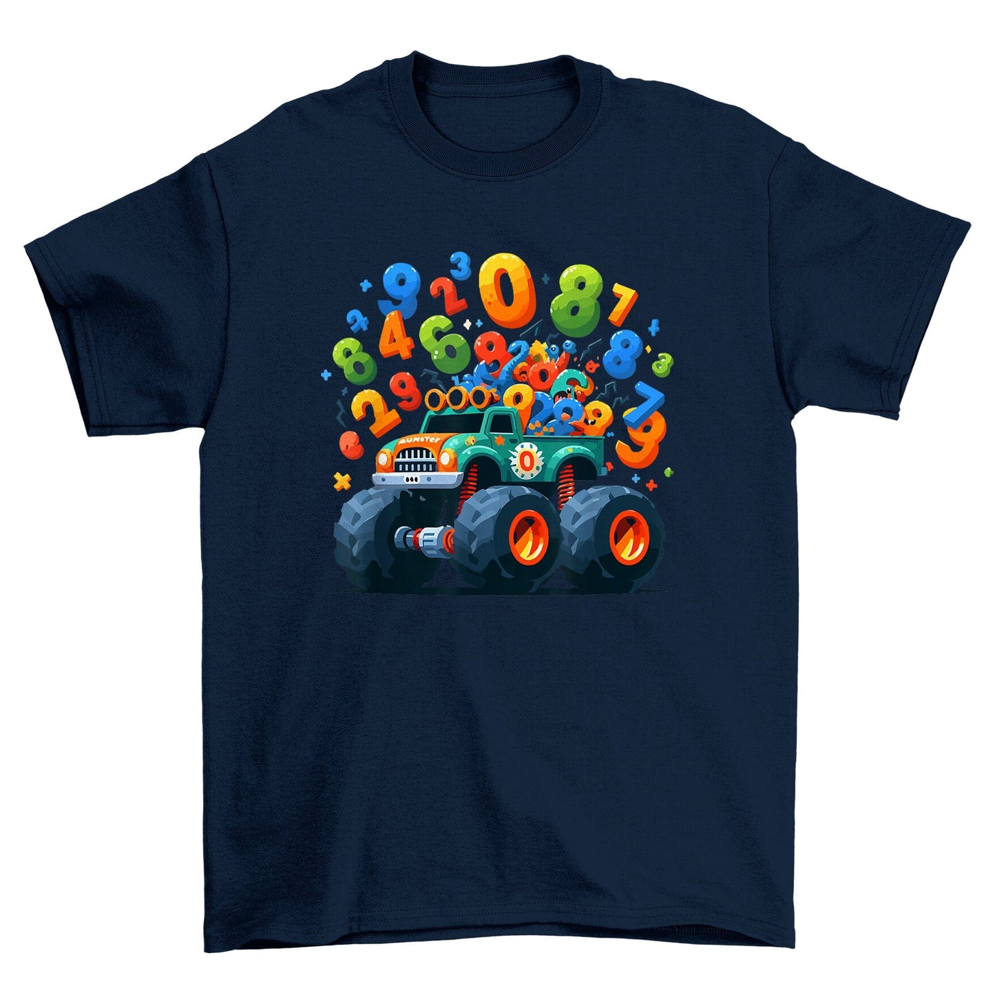 Monster Truck Numbers Day Kids Tee