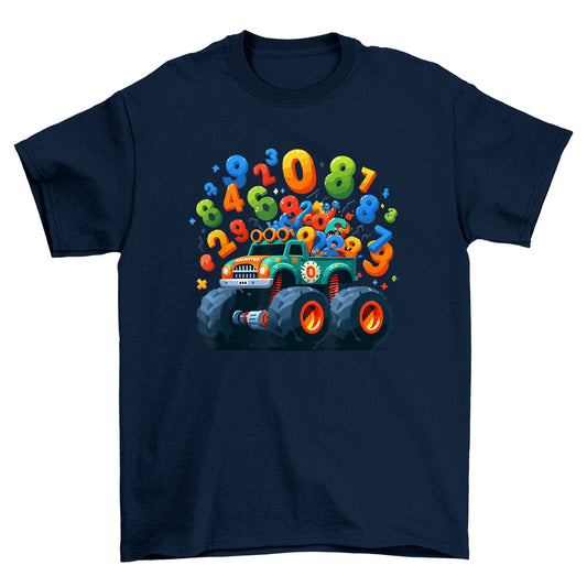 Monster Truck Numbers Day Kids Tee