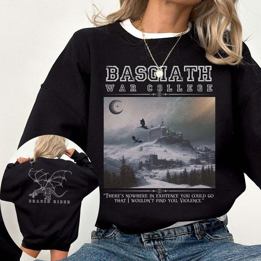 2 Slide Design, Basgiath War College, Dragon Rider Shirt, Xaden Riorson, Fourth Wing Shirt, Basgiath , Iron Flame Tee, Rebecca Yarros Apparel