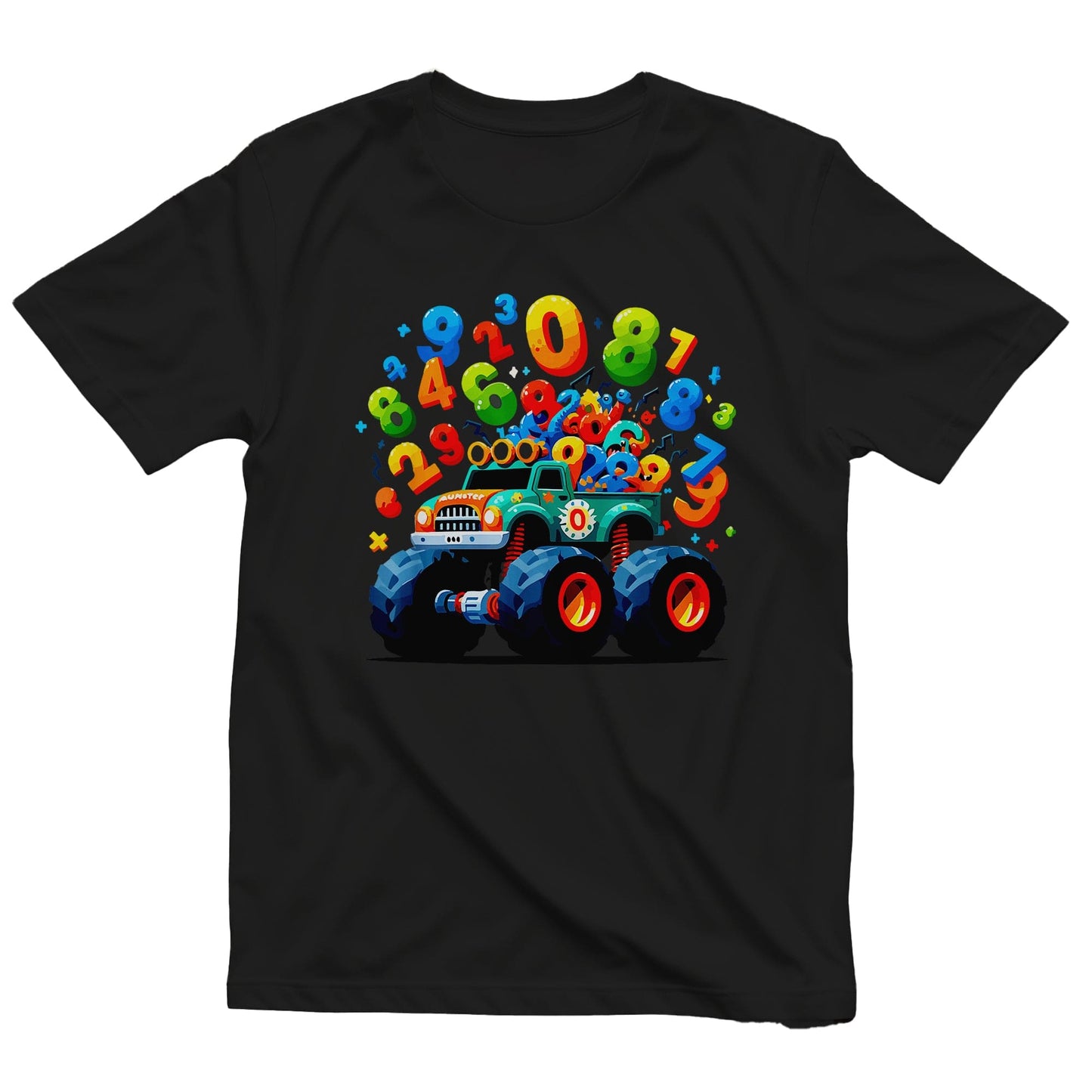 Monster Truck Numbers Day Kids Tee