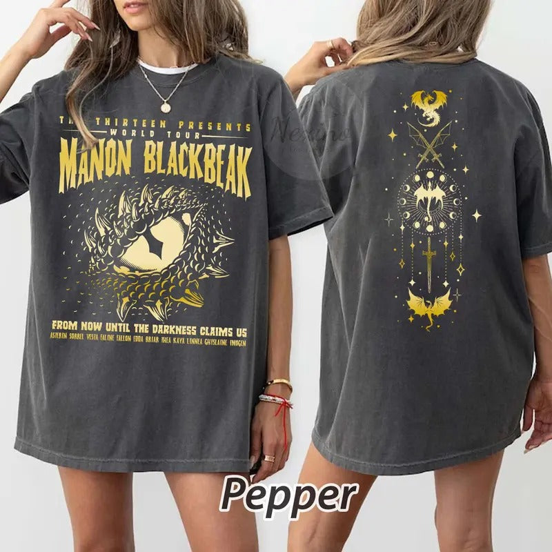 2 slides, The Thirteen Throne Of Glass TShirt, From Now Until The Darkness Claims Us, Throne Of Glass SJM Merch, We Are The Thirteen Tee