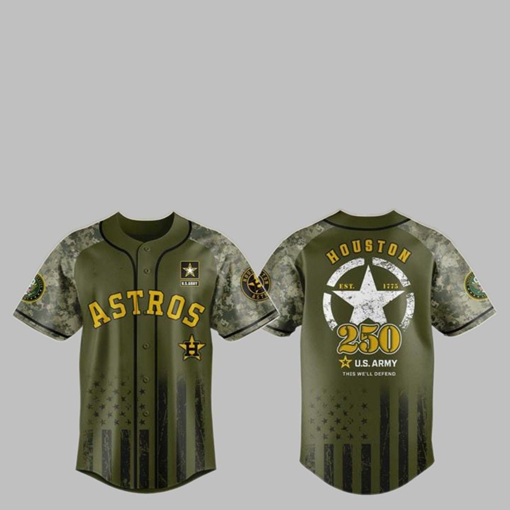 2025 Astros US ARMY 250th Birthday Baseball Jersey - Grishko.com