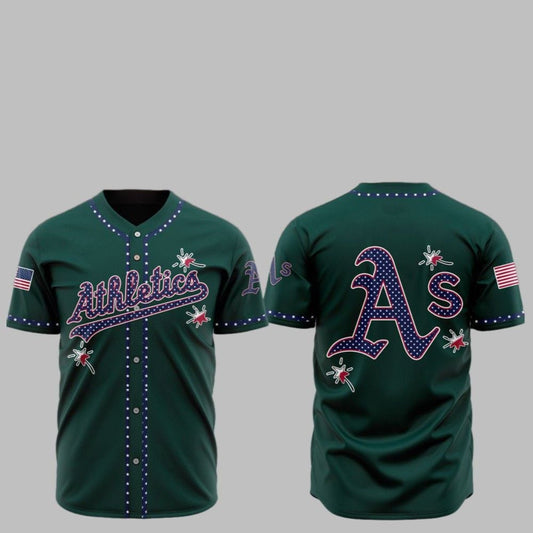 2025 Athletics Happy Independence Day Baseball Jersey - Grishko.com