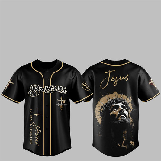 2025 Brewers Jesus Baseball Jersey - Grishko.com