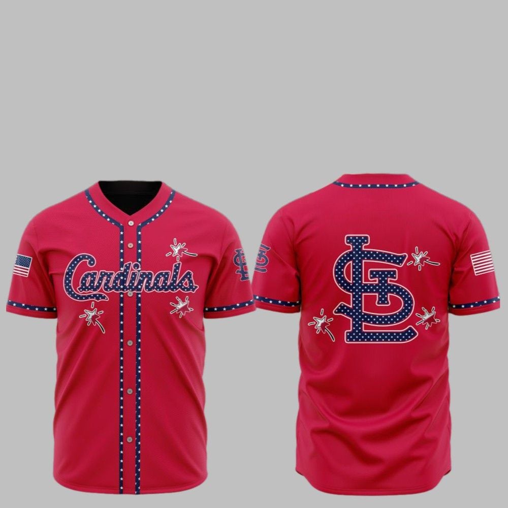 2025 Cardinals Happy Independence Day Baseball Jersey - Grishko.com