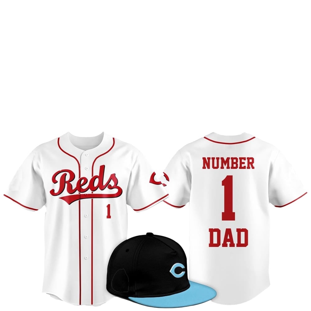 2025 Cincinnati Reds Father Day Number 1 Dad Baseball Jersey - Grishko.com