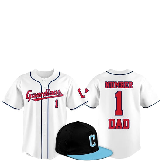 2025 Cleveland Guardians Father Day Number 1 Dad Baseball Jersey - Grishko.com