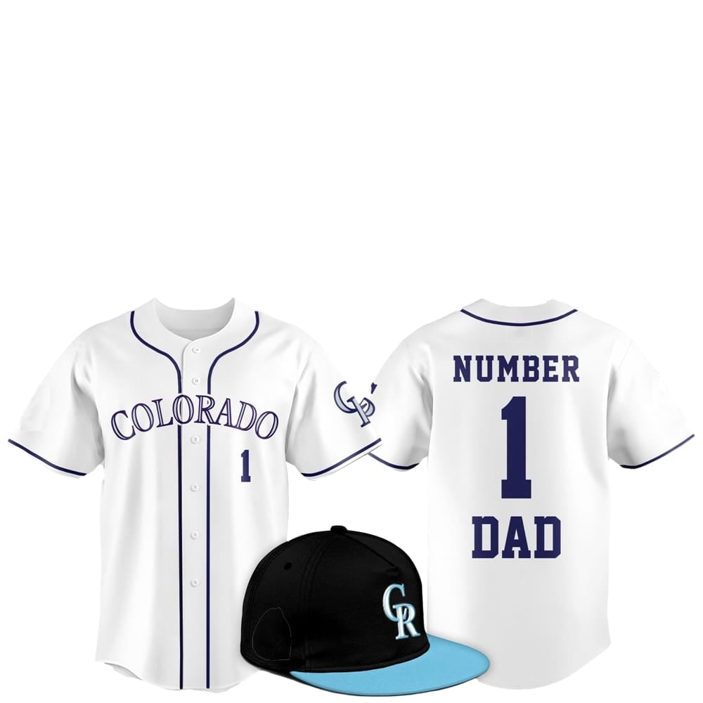 2025 Colorado Rockies Father Day Number 1 Dad Baseball Jersey - Grishko.com