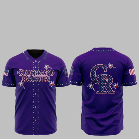 2025 Colorado Rockies Happy Independence Day Baseball Jersey - Grishko.com