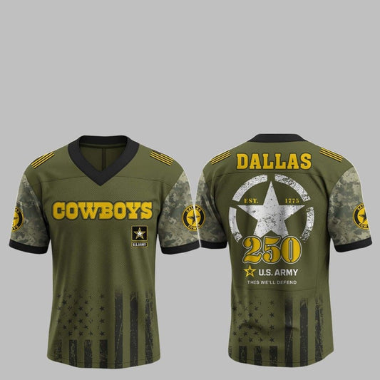 2025 Cowboys 250th Anniversary US Army Jersey - Grishko.com