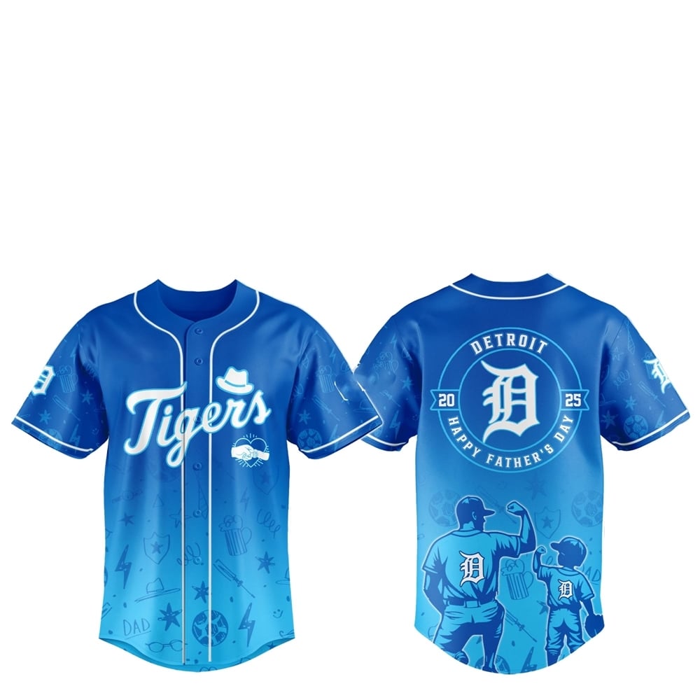 2025 Detroit Tigers Happy Father Day Baseball Jersey Combo - Grishko.com