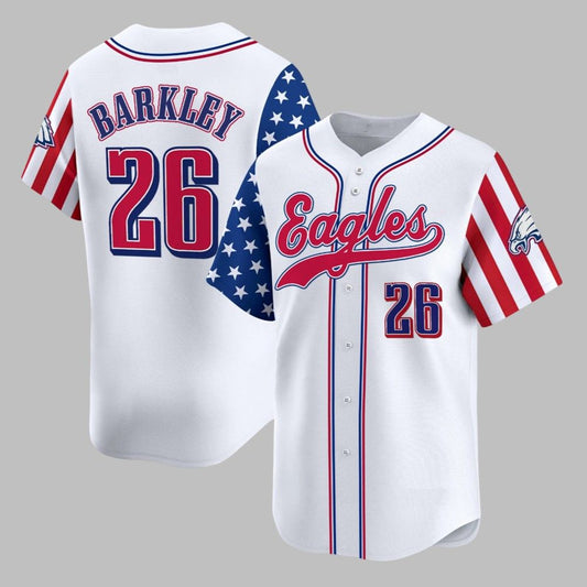 2025 Eagles Barkley Fouth Of July Jersey - Grishko.com