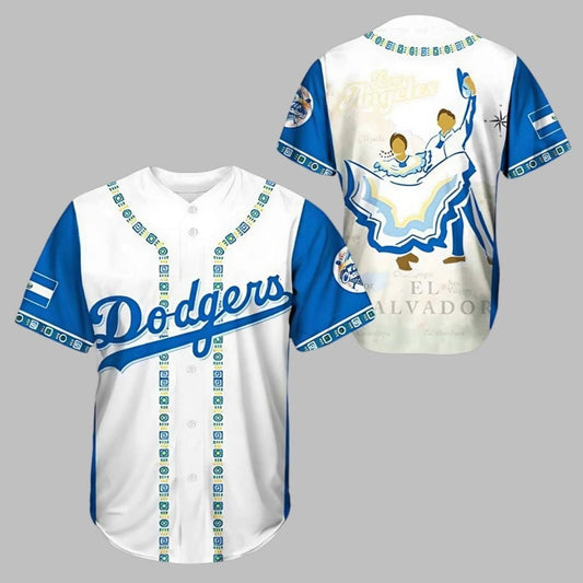 2025 Giveaway Dodgers Salvadoran Heritage Night Jersey - Grishko.com