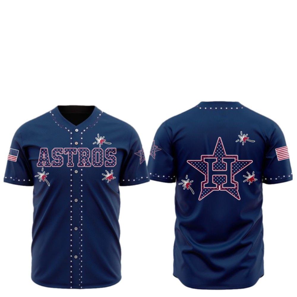 2025 Houston Astros Happy Independence Day Baseball Jersey - Grishko.com