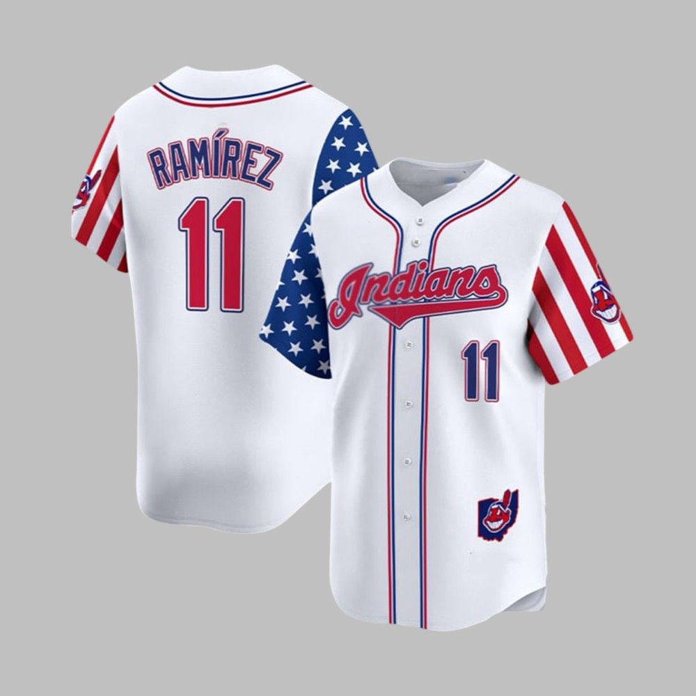 2025 Indians Ramirez Jones Fouth Of July Jersey - Grishko.com