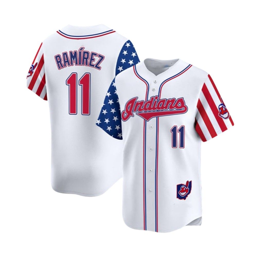 2025 Indians Ramirez Jones Fouth Of July Jersey - Grishko.com