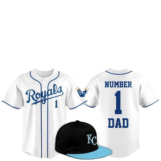 2025 Kansas City Royals Father Day Number 1 Dad Baseball Jersey - Grishko.com