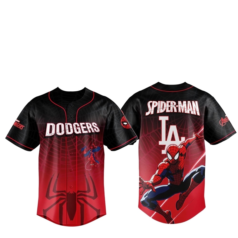 2025 LA Dodgers Spider Man Night Baseball Jersey - Grishko.com