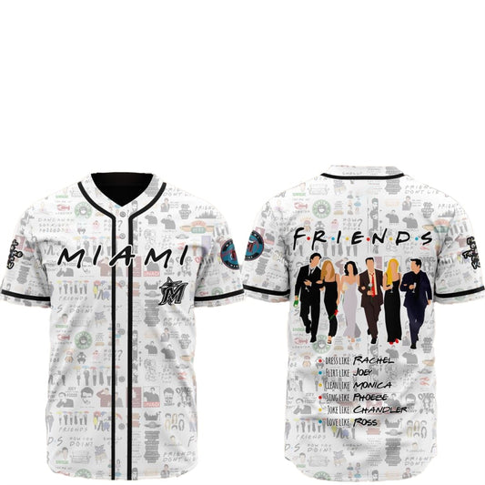 2025 Miami Marlins Friends Baseball Jersey - Grishko.com