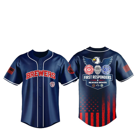 2025 Milwaukee Brewers First Responders Night Jersey - Grishko.com