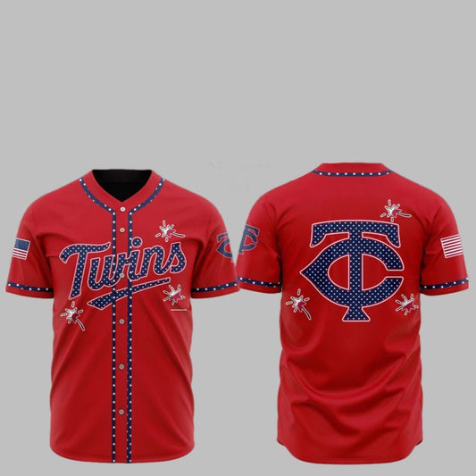 2025 Minnesota Twins Happy Independence Day Baseball Jersey - Grishko.com