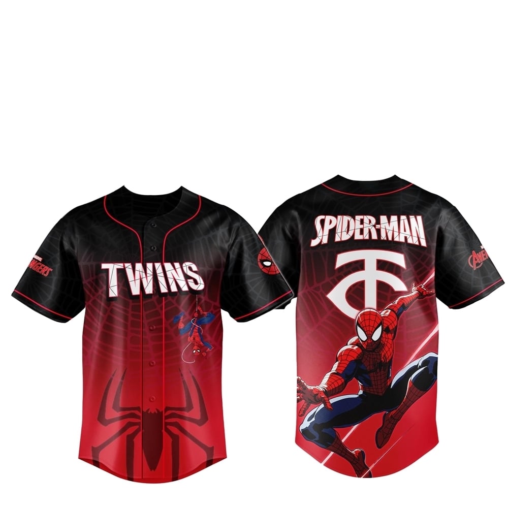 2025 Minnesota Twins Spider Man Night Baseball Jersey - Grishko.com