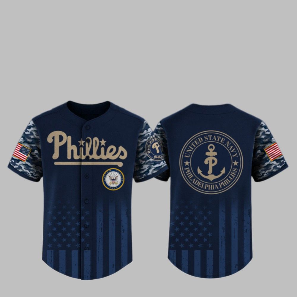 2025 Phillies US Navy Appreciation Night Jersey - Grishko.com