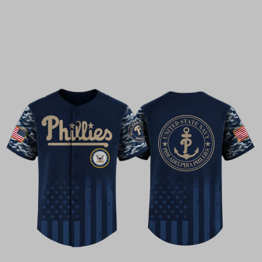 2025 Phillies US Navy Appreciation Night Jersey - Grishko.com