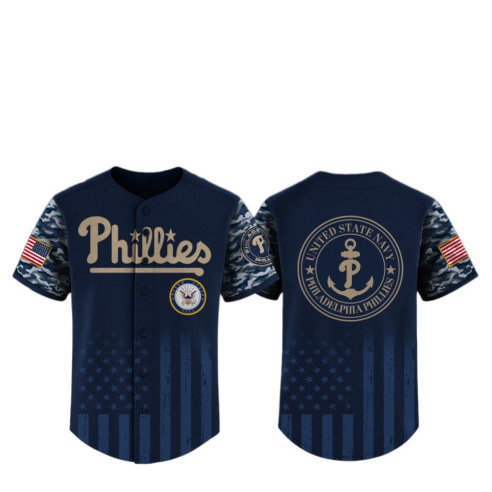 2025 Phillies US Navy Appreciation Night Jersey - Grishko.com