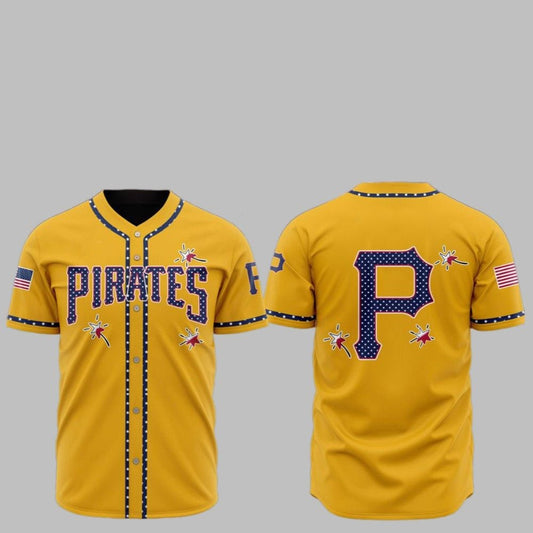 2025 Pittsburgh Pirates Happy Independence Day Baseball Jersey - Grishko.com