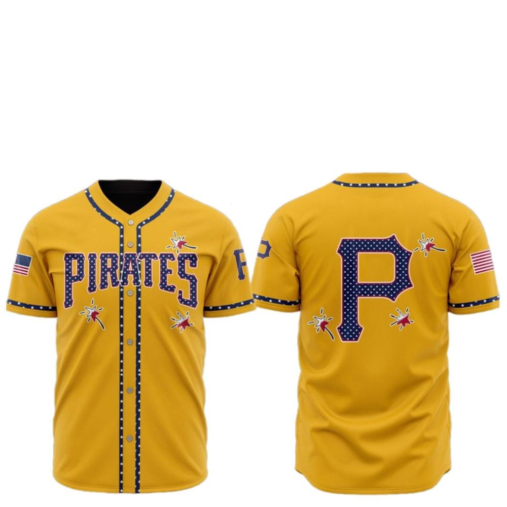 2025 Pittsburgh Pirates Happy Independence Day Baseball Jersey - Grishko.com