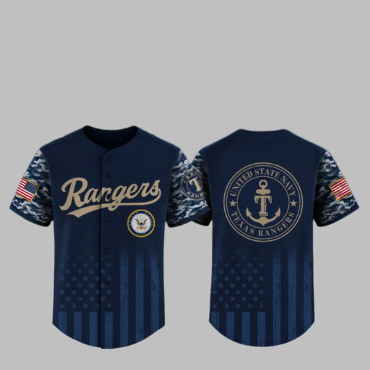 2025 Rangers United State Navy Military Appreciatuon Night Jersey - Grishko.com