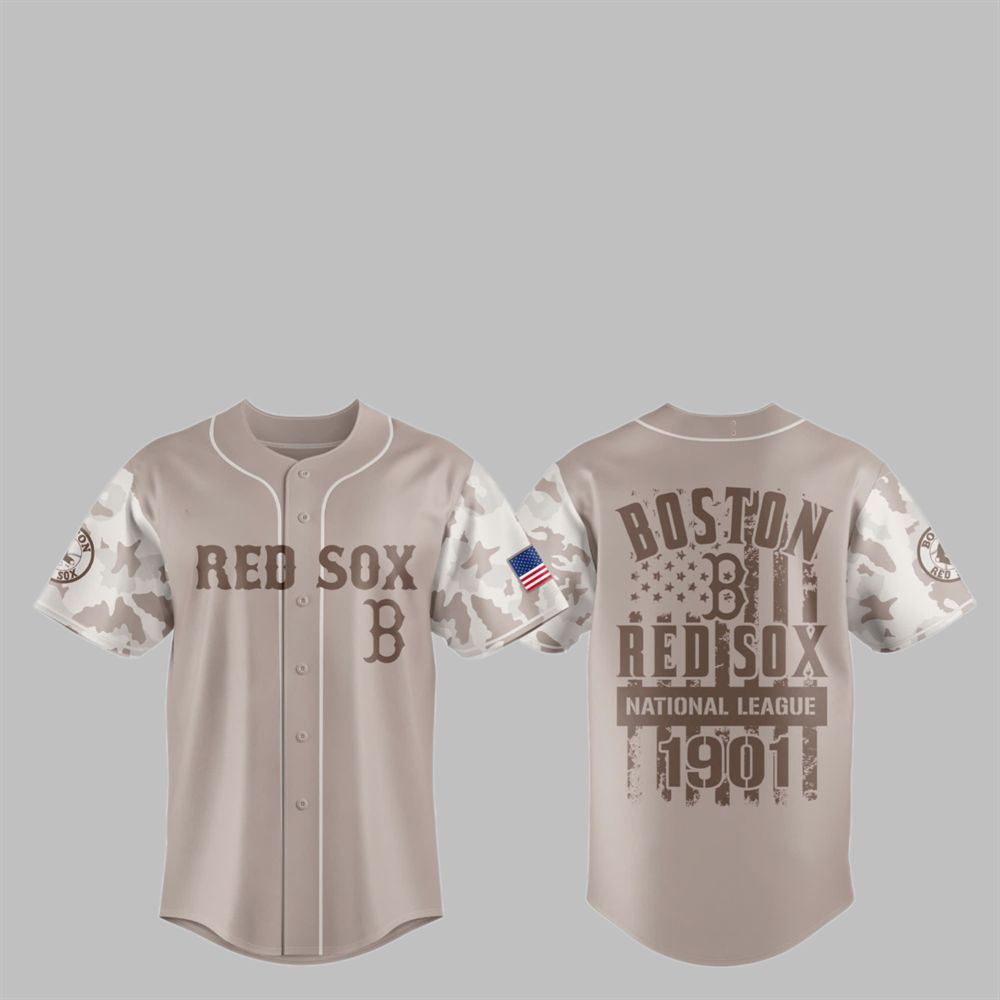 2025 Red Sox Military Appreciation Baseball Jersey - Grishko.com