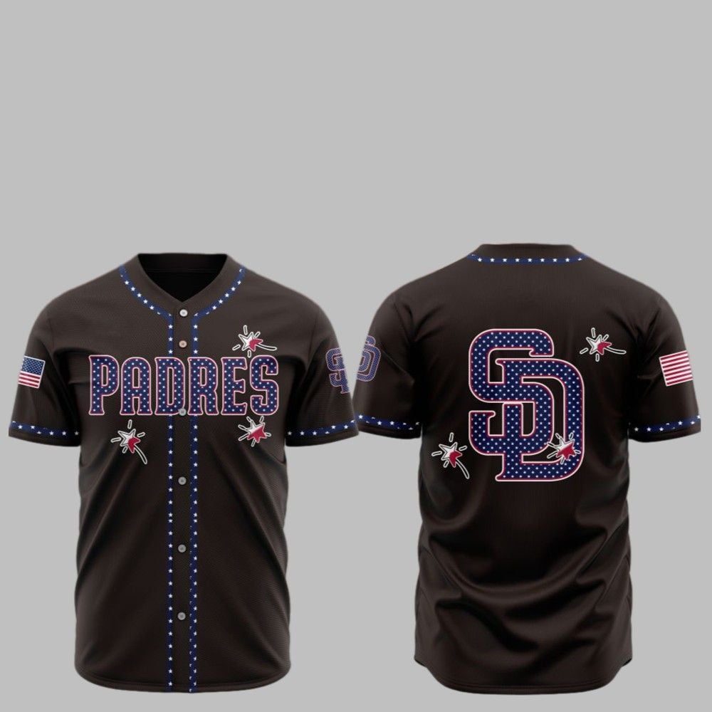2025 SD Padres Happy Independence Day Baseball Jersey - Grishko.com