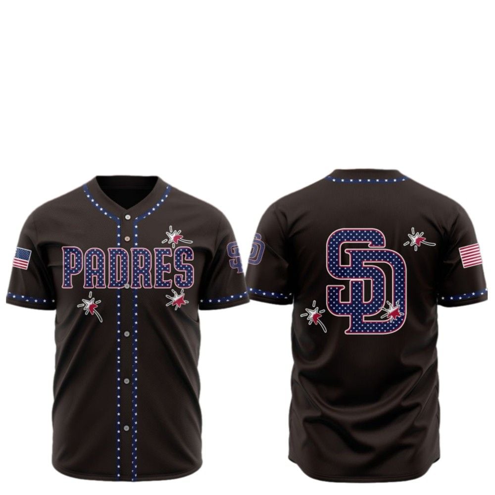2025 SD Padres Happy Independence Day Baseball Jersey - Grishko.com
