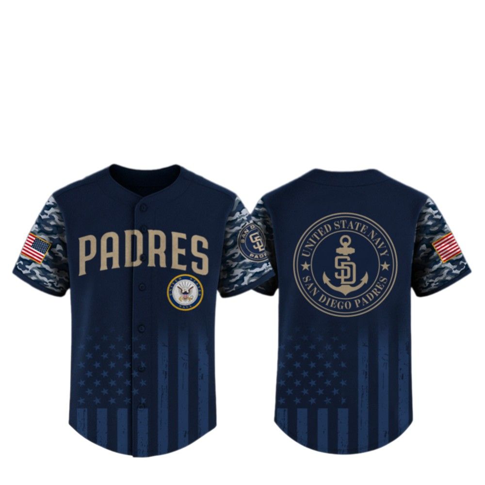 2025 SD Padres US Navy Appreciation Night Jersey - Grishko.com