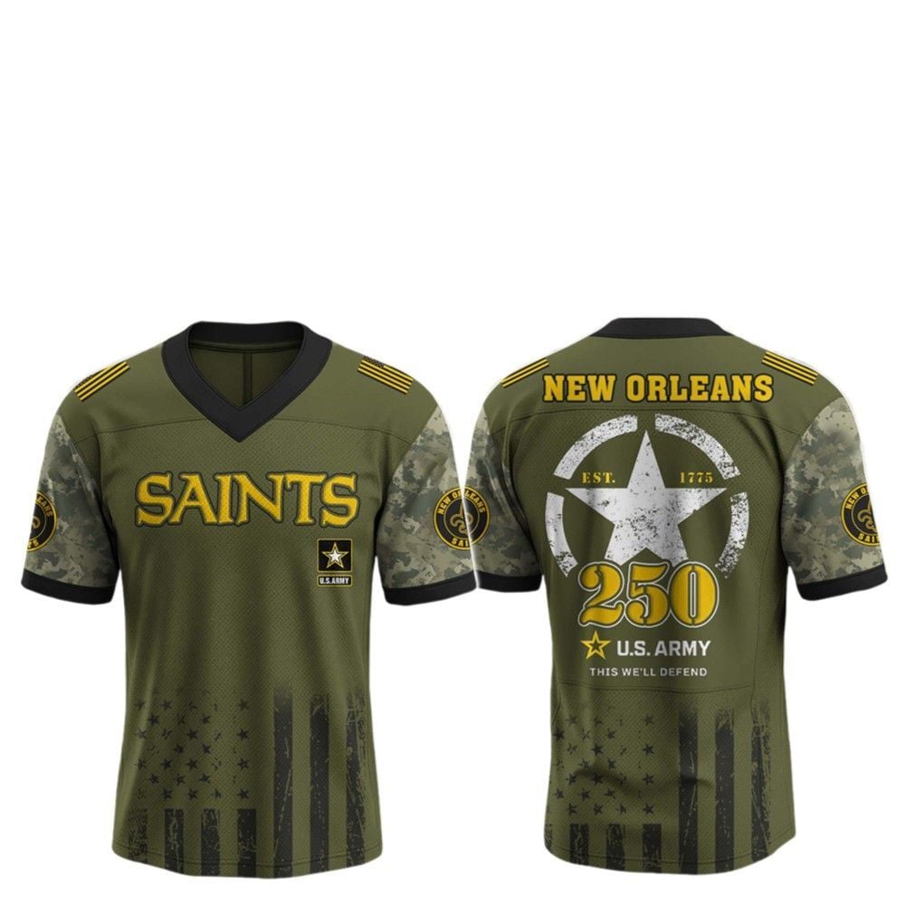 2025 Saints 250th Anniversary US Army Jersey - Grishko.com