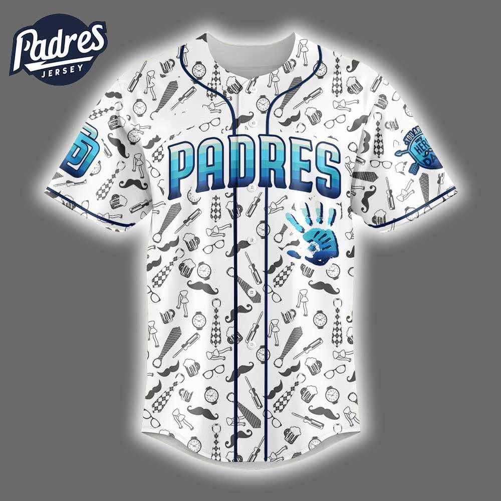 2025 San Diego Padres Happy Fathers Day Baseball Jersey - Padres Jersey Oasis: Elevate Your Baseball Style Game