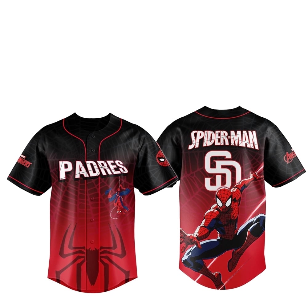 2025 San Diego Padres Spider Man Night Baseball Jersey - Grishko.com