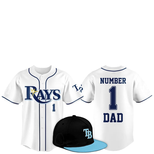 2025 Tampa Bay Rays Father Day Number 1 Dad Baseball Jersey - Grishko.com