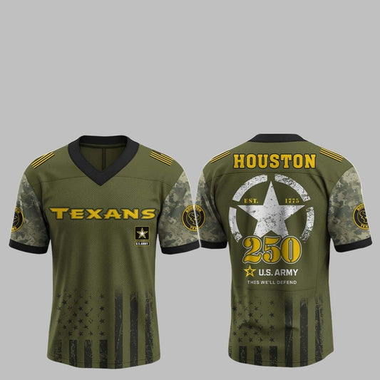 2025 Texans 250th Anniversary US Army Jersey - Grishko.com